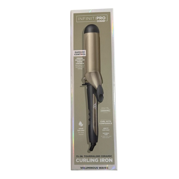 InfinitiPRO Conair 1 ¾” Tourmaline Ceramic Curling Iron Ceramic Voluminous Waves - Picture 1 of 9